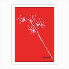 Mon Amour / My Love Flower Print Art Print