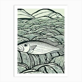 Herring Linocut Art Print