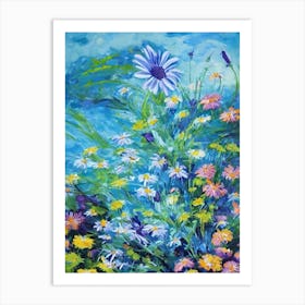 Osteospermum Floral Print Bright Painting Flower Art Print