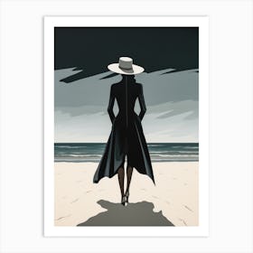 Illustration of an African American woman at the beach 109 Art Print