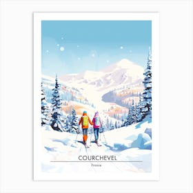 Courchevel   France, Ski Resort Poster Illustration 1 Art Print