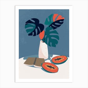 Illustration Of A Papaya Art Print