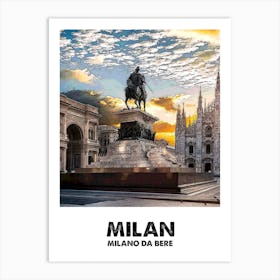 Milan, City, Landscape, Cityscape, Art, Wall Print Art Print