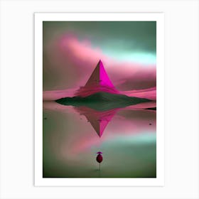 Pink Pyramid In The Water Art Print