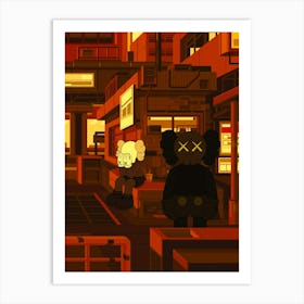 Twilight City kaws Art Print