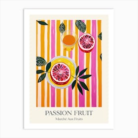 Marche Aux Fruits Passion Fruit Fruit Summer Illustration 3 Art Print