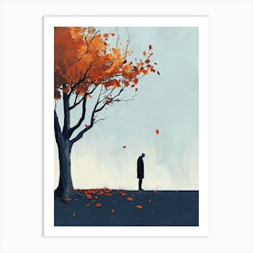 Autumn Leaves, Minimalism Art Print