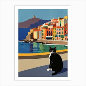 Cat On The Beach Art Print