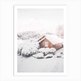 Snow Covered Cabin Art Print