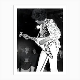 Jimi Hendrix With A Flying V Art Print