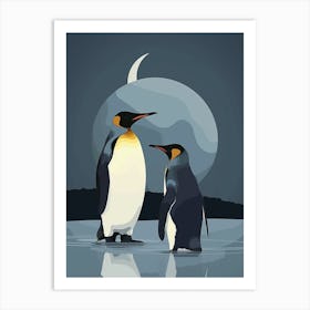 Emperor Penguin Half Moon Island Minimalist Illustration 1 Art Print