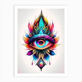 Psychic Abilities, Symbol, Third Eye Tattoo 3 Art Print