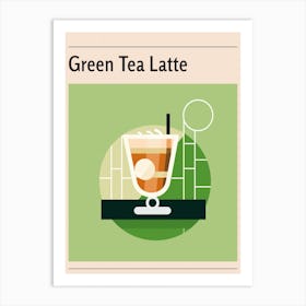 Green Tea Latte Midcentury Modern Poster Art Print