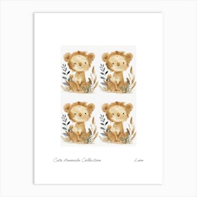 Cute Animals Collection Lion 4 Art Print