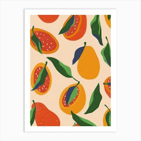 Tropical Fruit Pattern Illustration 3 Art Print