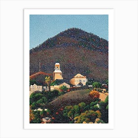 Santa Clarita, City Us  Pointillism Art Print