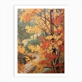 Dwarf Birch 2 Vintage Autumn Tree Print  Art Print