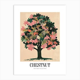 Chestnut Tree Colourful Illustration 2 Poster Art Print