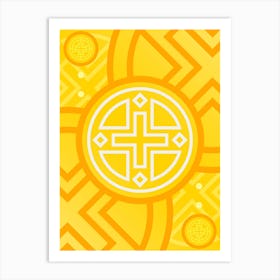Geometric Abstract Glyph in Happy Yellow and Orange n.0039 Art Print