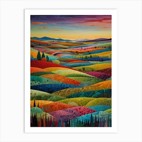 Landscape At Sunset Art Print