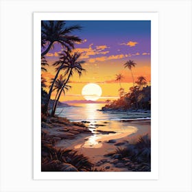 A Vibrant Painting Of Emu Point Beach Australia 3 Art Print