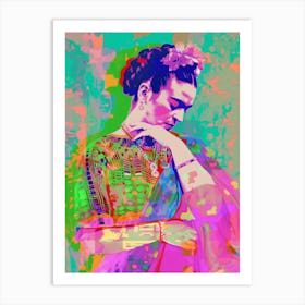 Frida Kahlo, Neon Pop Art Druck 1 Art Print