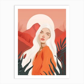 Woman With White Hair 1 Art Print