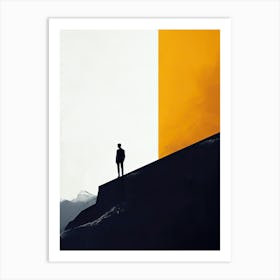 Man On A Mountain, Minimalism Art Print