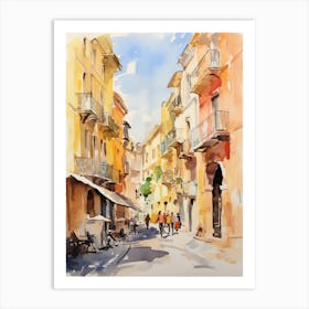 Catania, Italy Watercolour Streets 2 Art Print