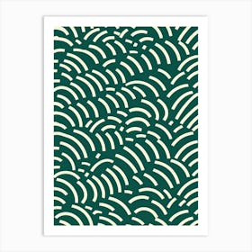 Abstract Green Wave Pattern, Matisse style Art Print