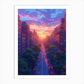 Sunset In The City 1 Art Print