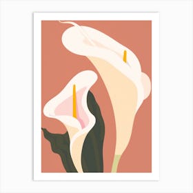 Calla Lilies Flower Big Bold Illustration 1 Art Print