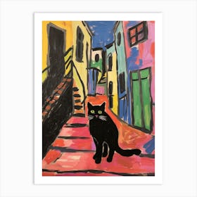 Painting Of A Cat In Perugia Italy Art Print