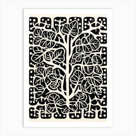 B&W Plant Illustration Hoya 1 Art Print