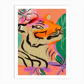 Tiger In Jungle Art Print