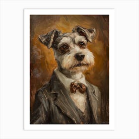 Dog In A Suit Kitsch Portrait 4 Art Print