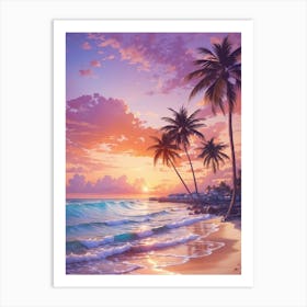 Sunset At The Beach 2 Art Print