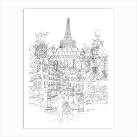 Paris! (Black and white) Art Print