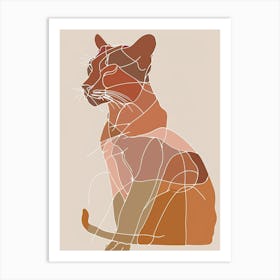 Abstract Cat - Boho, Line Art Art Print