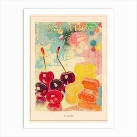 Candy Sweets Retro Collage 2 Poster Art Print