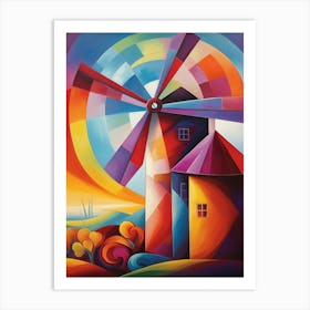 Vibrant Abstract Windmill 2 Art Print