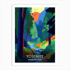 Yosemite National Park Matisse Style Vintage Travel Poster 2 Art Print