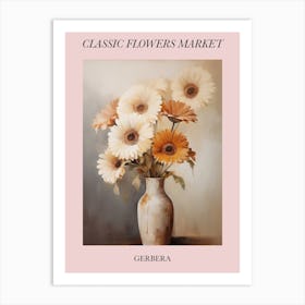 Classic Flowers Market  Gerbera Floral Poster 3 Art Print