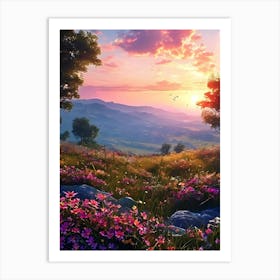 Sunset In The Mountains 35 Art Print