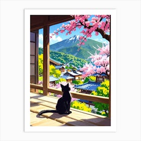 Cat In A Window 3 Art Print