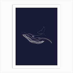 Whale - Line Art Series Art Print