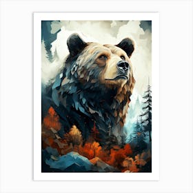 Bear In The Forest animal Art Print