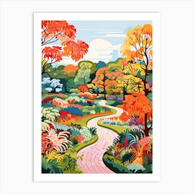 New York Botanical Garden, Usa In Autumn Fall Illustration 2 Art Print