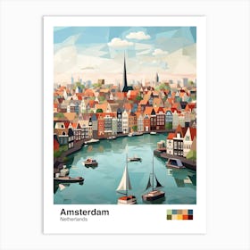 Amsterdam, Netherlands, Geometric Illustration 2 Poster Art Print