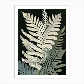 Silver Lace Fern Rousseau Inspired Art Print